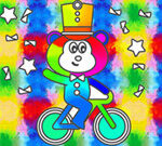 Målarbok: Monkey Rides Unicycle